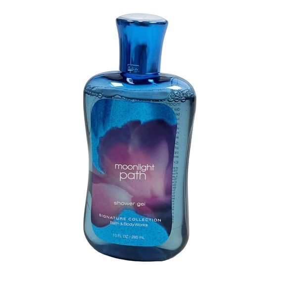 Bath & Body Works Moonlight Path Shower Gel 10 oz Sparkly Label Shiny Teal Cap